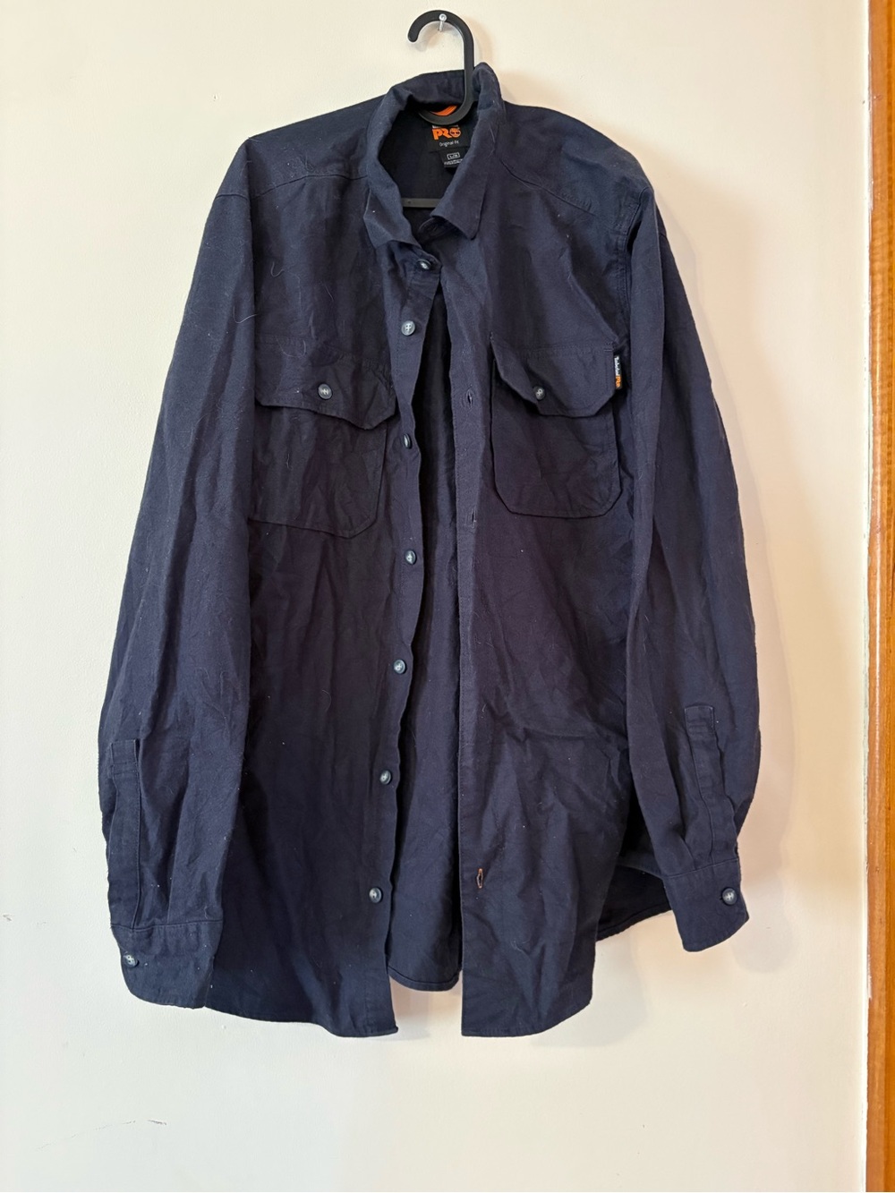 Timberland Pro Men's Dark Navy Button-Front Work Shirt Jacket Large